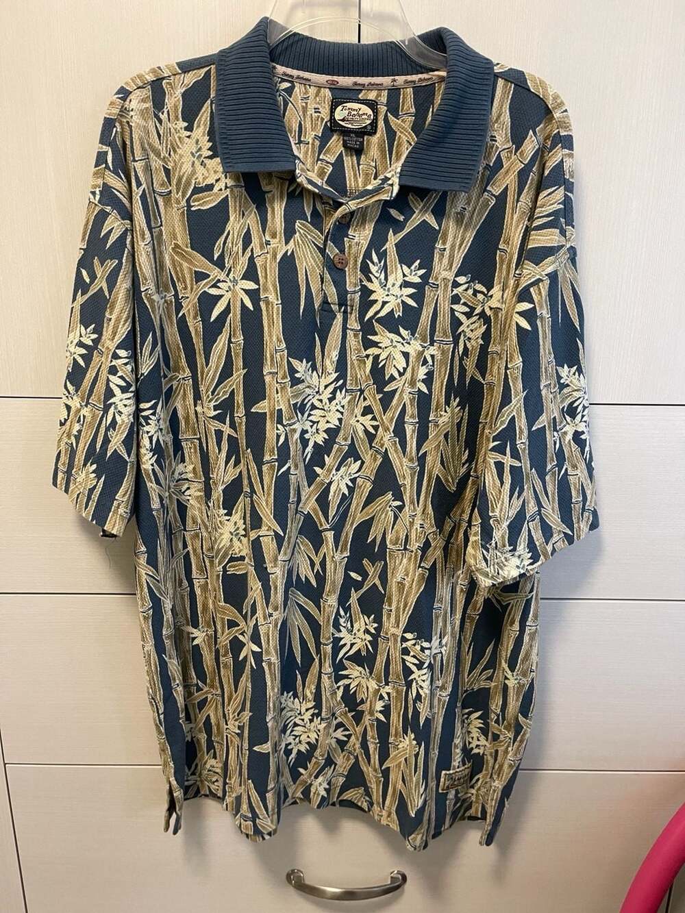 Tommy Bahama Men's Bamboo Print Polo Shirt, 100% Cotton, Size XL